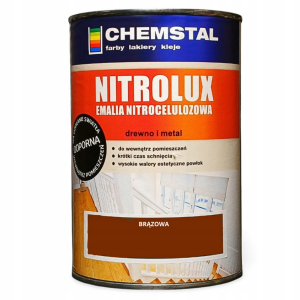 Emalia Nitro do Metalu i Drewna 10L - Brązowy Połysk - Szybkoschnąca