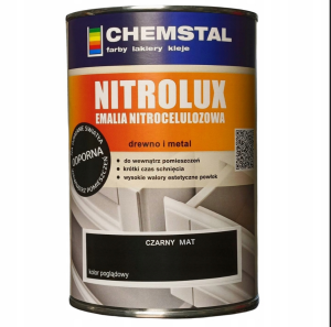 Emalia Nitro do Metalu i Drewna 5L - Czarny Mat - Szybkoschnąca